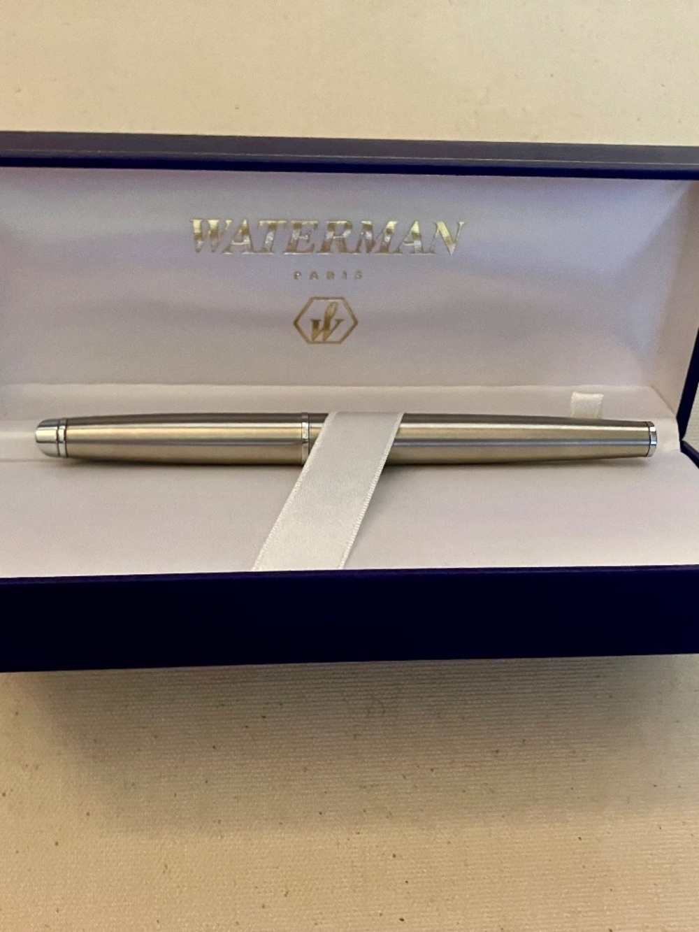 Waterman Paris Hémisphère Stainless Steel Rollerball Pen & Gift Box Set